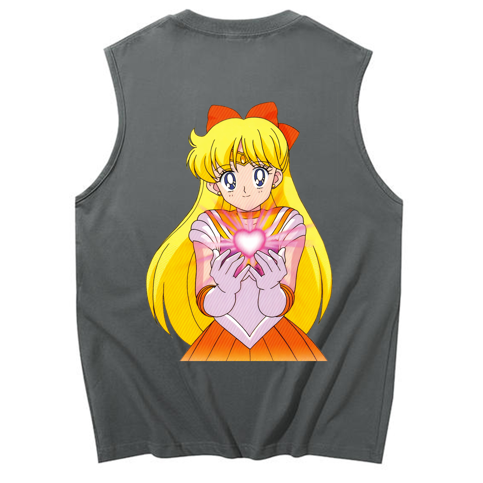 （画像用） 美少女戦士セーラームーン 愛野 美奈子 あいの みなこ Sailor Moon Aino Minako コットン100％タンクトップ（背面プリント）